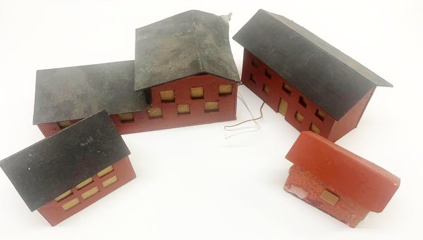 Konvolut Häuser und Gebäude 4 Stück Pappe, M 18,  Spur N
