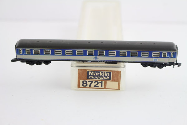8721 D-Zug Personenwagen 2.Kl. blau / grau Märklin mini-club Spur Z OVP +Top+